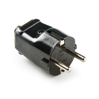 Вилка кабельна 16А 250В SCHUKO кольору чорна , pin 4,8mm виробник FAMATEL 1101-N