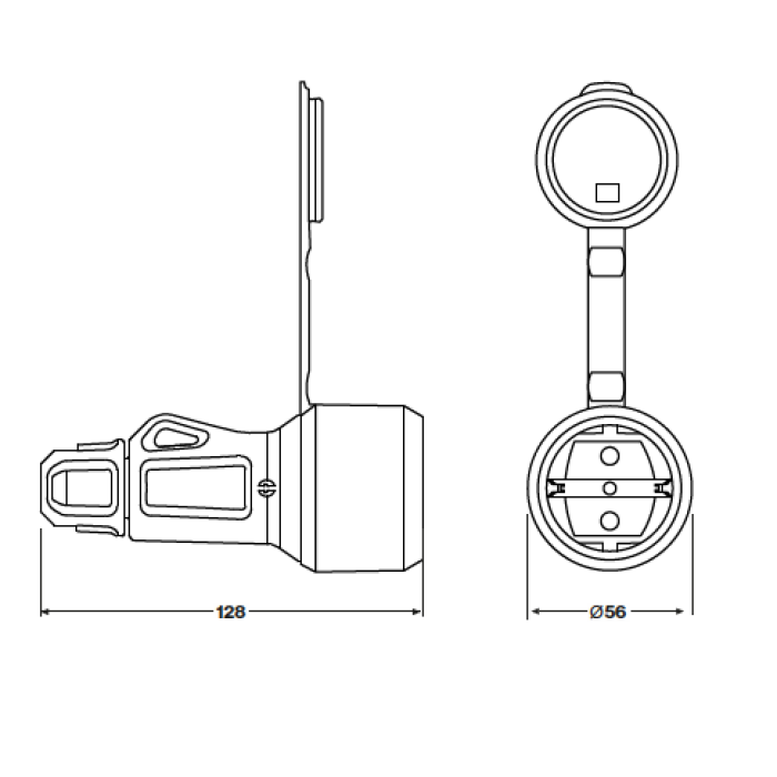 Розетка з сальником Famatel Schuko 2P+E, 16A, 250В, IP54