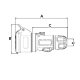 Розетка кабельна Famatel 3P+E+N, 16A, 400В, IP54