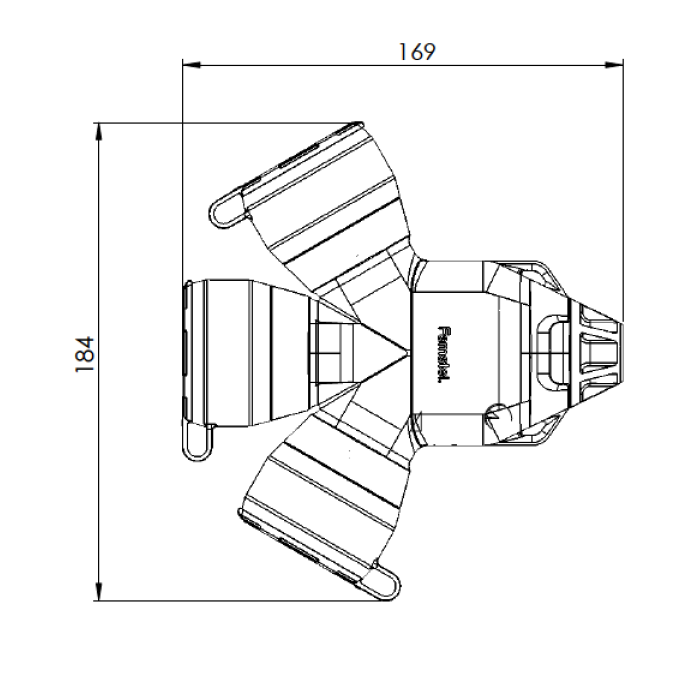 Трійник з сальником Famatel Schuko 2P+E, 16A, 250В, IP54