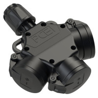 Тройник из твердой резины IP44, черного цвета производитель PCE 253622-sxs