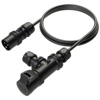 Кабельній з'єднувач T-конектор розетковий з ввідною кабельною вилкою 16А/230V/2P+E/IP44 виробник PCE 94325001