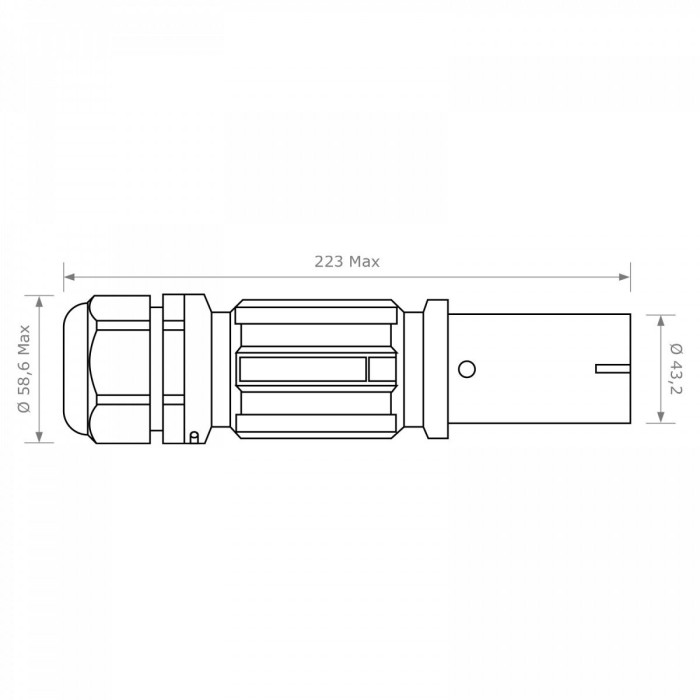 Розетка кабельна SPX, 480А, L1, 150 мм², ввід М40 Ø19–28мм, коричнева , Power Syntax арт.SPX4LS1BR150MP