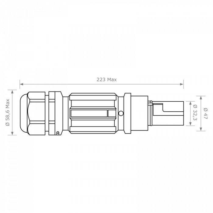 Штекер кабельний SPX, 480А, N, 120 мм², ввід M40 Ø19–28мм, синій , Power Syntax арт.SPX4LDNBL120MP