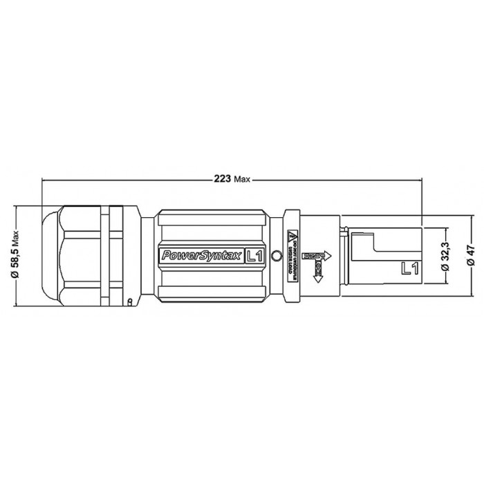SPX4LDNBL075MP SPX 480A вилка кабельна Нейтраль, синя