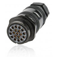 SSX19FV-GSMQNT SSX 19 pin розетка кабельна (каб. 15-23мм) M40 в комплекті з контактами, покриття контактів золотом, під паяння