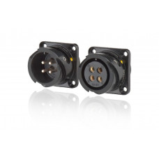 SPK04FPDSST SPK 04 pin розетка панельна, покриття срібних контактів, під паяння, фіксуюче кільце рез., контакти вставлені
