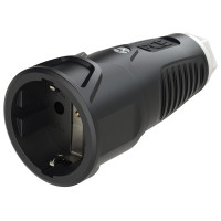 Кабельная розетка 16A/250V/2P+E/IP20 резиновый корпус производитель PCE 2520-sw