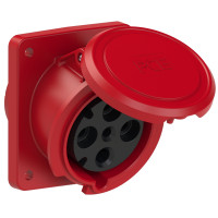 Розетка вбудована похила 63A/400V/3P+E/IP44 виробник PCE 4341-6