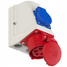 Розетка настінна комбо 16А/400V/3P+N+E/IP44+1GS виробник PCE 9215-6