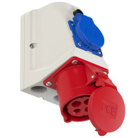 Розетка настенная комбо 32А/400V/3P+E/IP44+1GS, без проводов производитель PCE 9224-6w