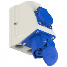Розетка настенная комбо 16А/230V/1P+N+E/IP44 + 1GS производитель PCE 9213-6w