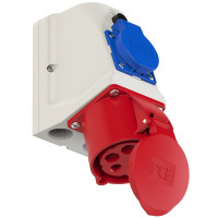 Розетка настінна комбо 32А/400V/3P+N+E/IP44+1GS виробник PCE 9225-6