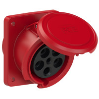 Розетка вбудована похила 63A/400V/3P+N+E/IP44 виробник PCE 4351-6