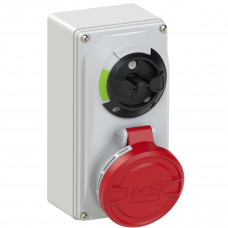 Настінна розетка 32А/400V/3P+E/IP44, з вимк. і блокір. виробник PCE 6124-6