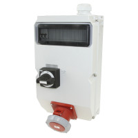 Настінна розетка 125А/400V/3P+N+E/IP54, з вимк. і блокір. виробник PCE 9029100