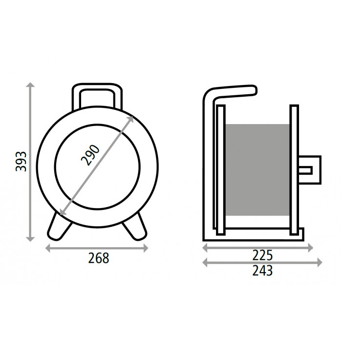 K2Y40N2TF HEDI Подовжувач на котушці із пластику D=290мм/3GS/IP44/40м H07RN-F3G2,5/термозахист