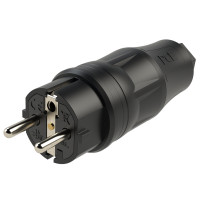 Вилка кабельна 16A/250V/2P+E/IP54, чорний корпус виробник PCE 05721-ss