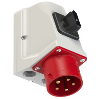 Вилка настінна 32А/400V/3P+N+E/IP44 з вимикачем виробник PCE 75625-6