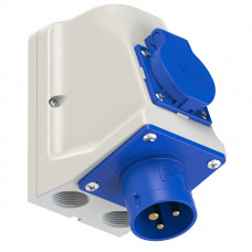 Вилка настінна комбінована 16А/230V/1P+N+E/IP44+1 GS виробник PCE 95213-6